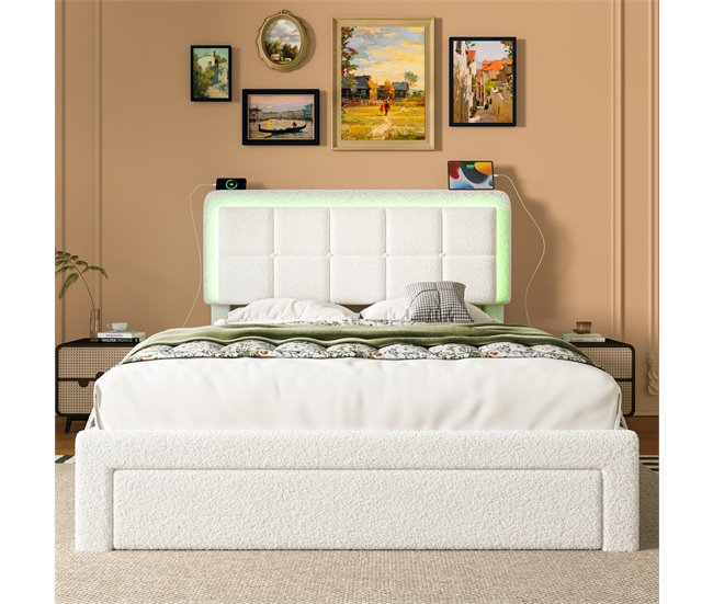 Camas de matrimonio 166x204 Blanco