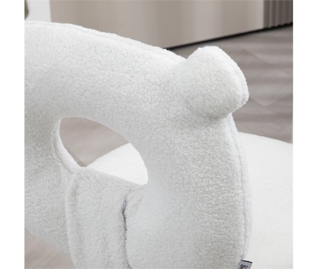 Silla de Escritorio Poliéster, Acero HOMCOM Blanco