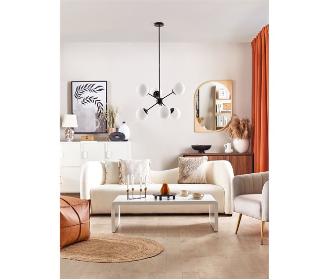 Beliani Sofá de 3 plazas Terciopelo VELTADA Blanco/ Beige