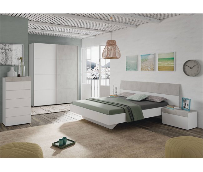 Cômoda com efeito madeira Blanco