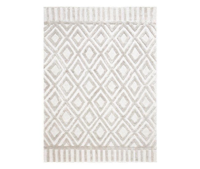 Alfombra SANTO sisal 58377 diamantes Geométrico zigzag 80x150 Crema
