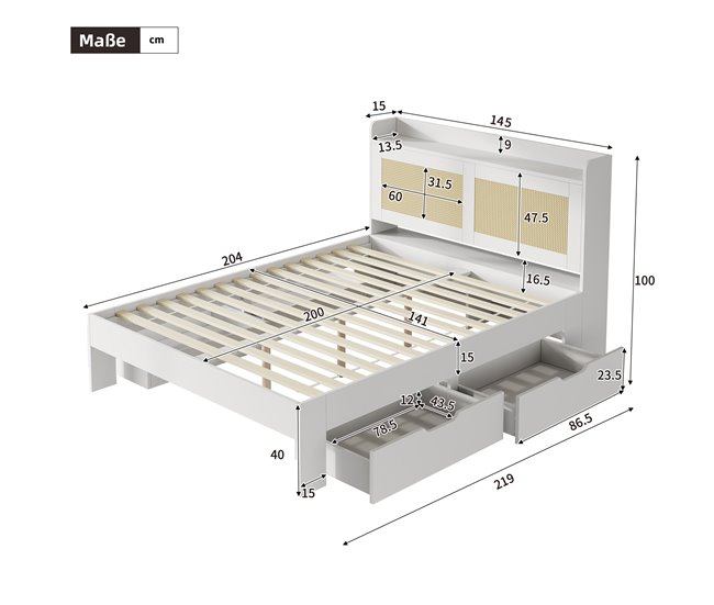 Camas de matrimonio Blanco