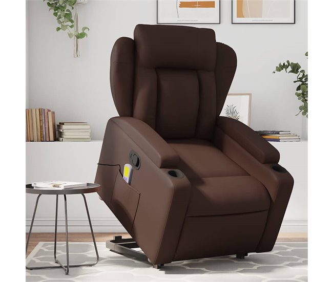 Sillón Reclinable De Masaje Elevable Marron