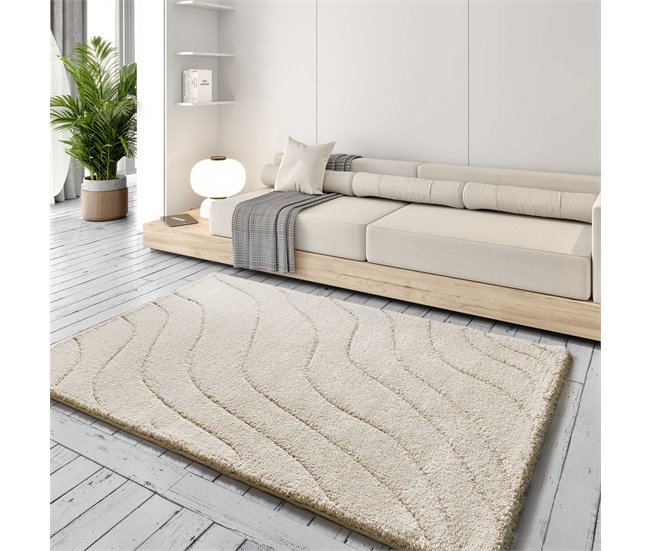 Alfombra de estilo escandinavo MOLIER - ATTICGO 80x150 Blanco