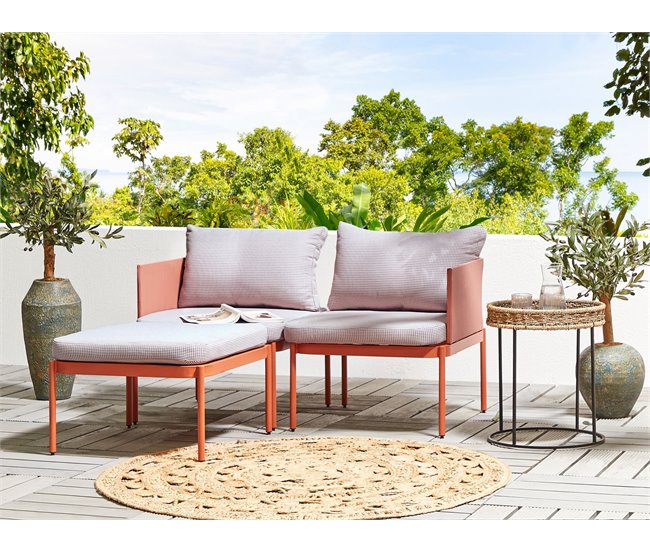 Beliani Conjunto de jardín TERRACINA Gris Claro