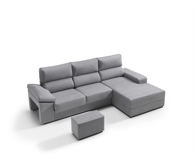 Chaise longue con arcón RUBIK Gris