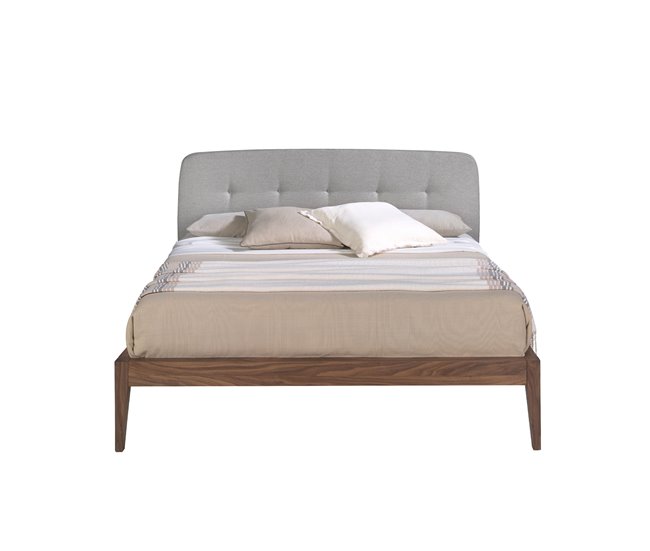 ANGEL CERDÁ Cama capitoné tela Nogal