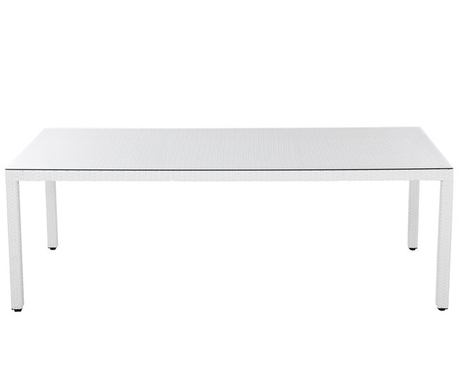 Beliani Mesa de jardín ITALY 100x220 Blanco