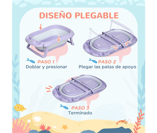 Bañera para Bebé PP, TPE ZONEKIZ Morado