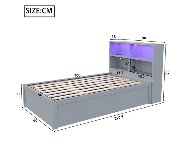 Canapés abatibles Gris