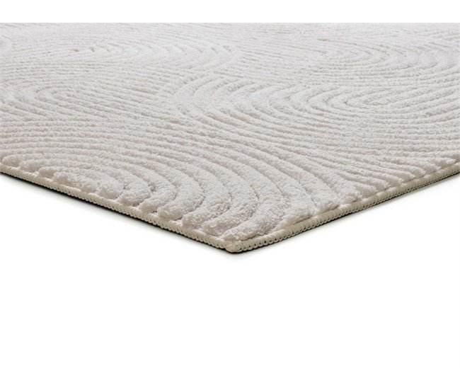 Alfombra lavable geométrica con relieve ESTILO - ATTICGO 80x150 Crema