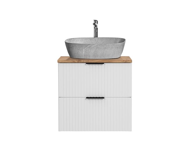 Mueble lavabo individual efecto piedra de Adriel Blanco
