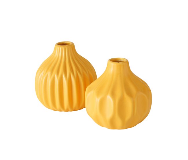 Jarrón decorativo LENJA surtido material ceramica Amarillo