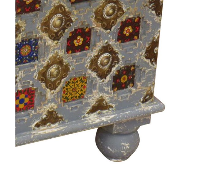 Baul de madera acabado artesanal Multicolor