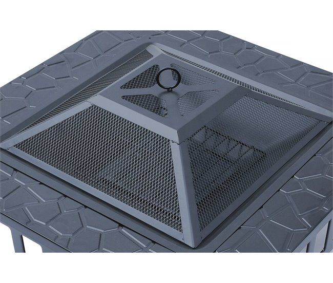 Barbacoa 3 en 1 con tapa anti-brasas «Flaméo» Negro