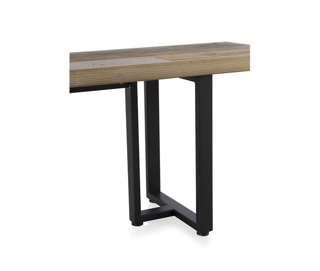 Banco de comedor de madera cm con patas de metal Natural