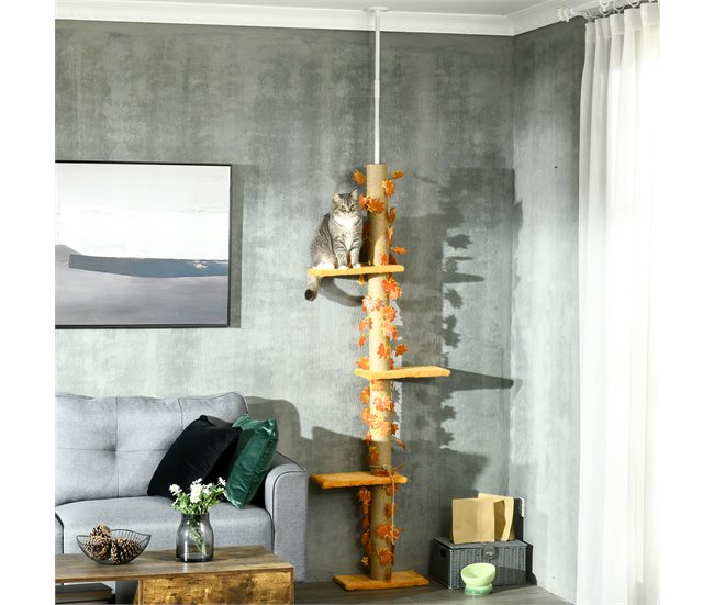 Árbol para Gatos Aglomerado de Madera Naranja