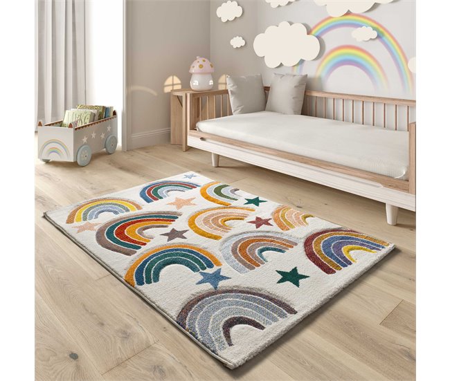 Alfombra infantil planetas BALLOON - ATTICGO 120x170 Multicolor