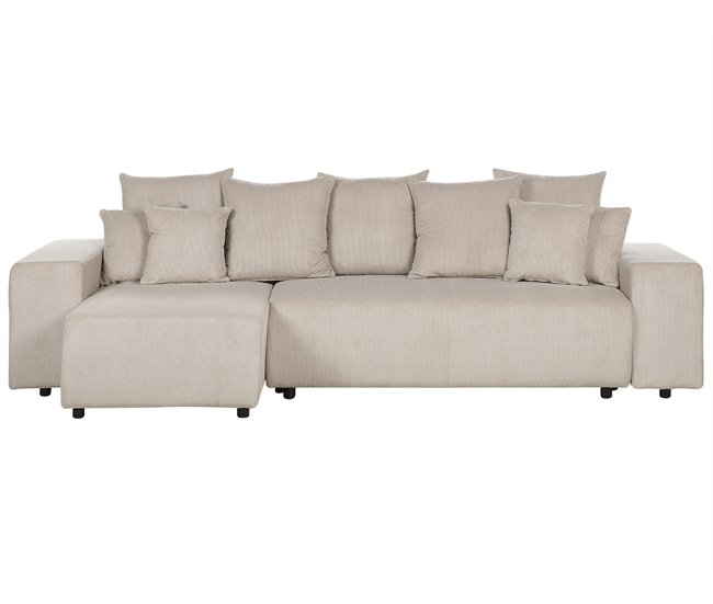 Beliani Sofá esquinero Pana LUSPA Beige