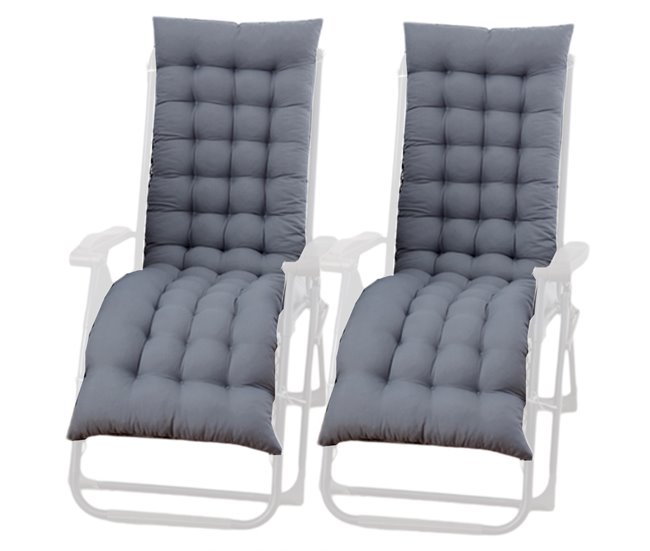 Pack 2 Cojines para Tumbona de Jardín 55x7 Gris