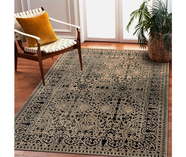 Alfombra de lana SUPERIOR Perona Frame ornament oriental 170x235 Verde