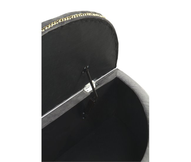 Asiento tapizado en terciopelo patas en madera natural Gris