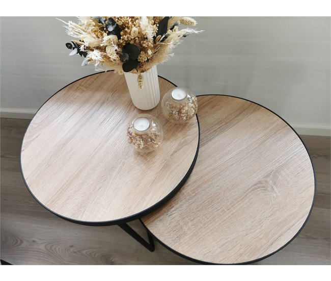 Beliani Conjunto de 2 mesas de centro MELODY Marron