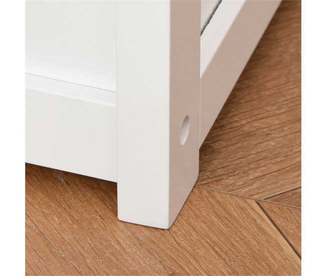 Baúl de Juguetes para Niños MDF, Madera de Pino HOMCOM Blanco