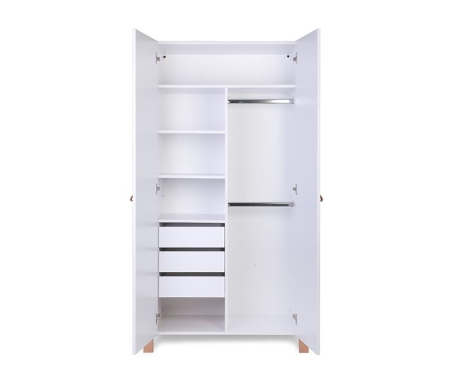 YappyÉtude armario de 2 puertas 95 Blanco/ Madera