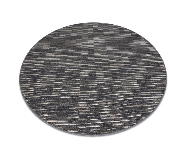 Alfombra LIBRA círculo  grafito 165 Rayas 100x100 Gris