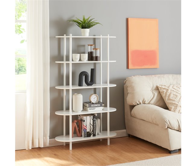 Librería Øvre con 5 estantes metal 80 Blanco
