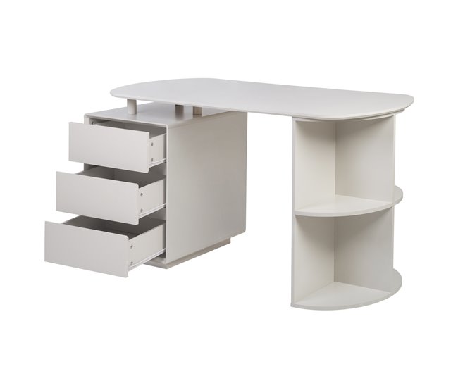 Mesa escritorio PIPER color beige 3 cajones Beige