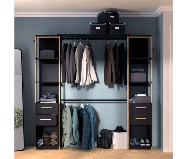 Vestidor Abierto Moon Kronberg Negro/ Madera