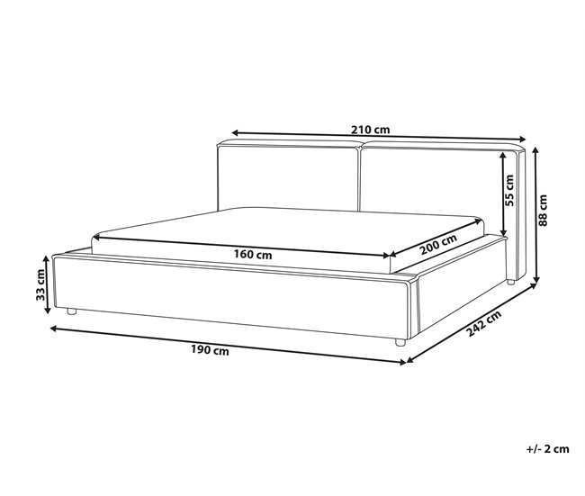 Beliani Cama con somier Bouclé LINARDS 210x242 Blanco