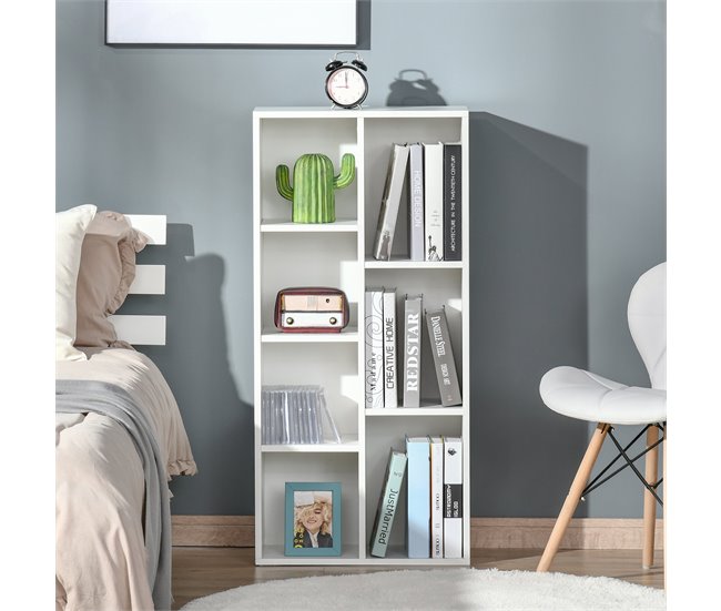 Estantería para Libros Melamina de Madera HOMCOM 50 Blanco