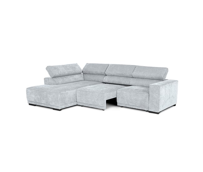 Rinconera con cama MACK izquierda 4 plazas gris claro Gris Claro