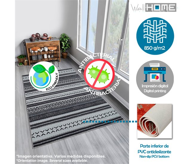 Alfombra De 140 X 220Cm 220x140 Blanco