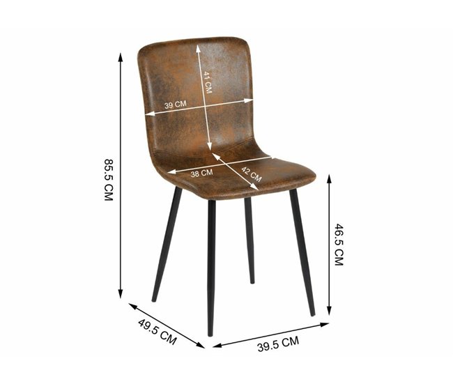 Conjunto de mesa efecto mármol y 4 sillas escandinavas retro Marron