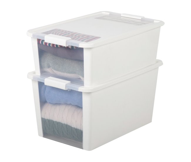 Curver Caja de almacenaje con tapa Bi-Box 40L Blanco
