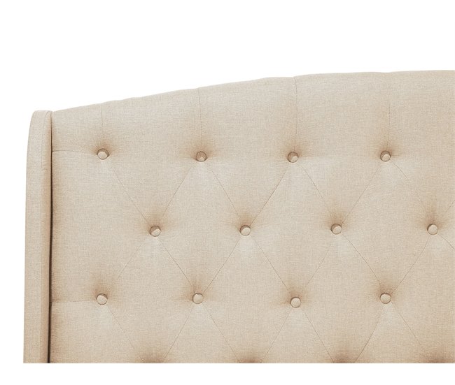 Beliani Cama con somier Poliéster BORDEAUX 147x217 Beige