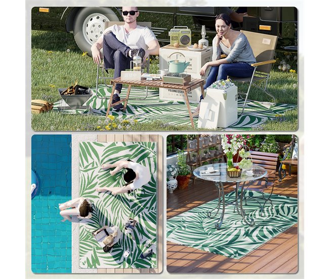 Alfombra de Exterior PP Outsunny Verde