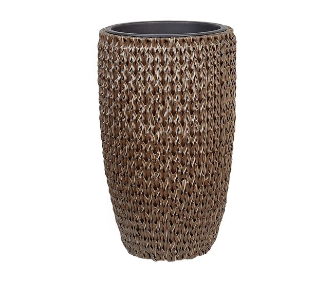 Beliani Conjunto de 2 macetas CEDRUS Marron