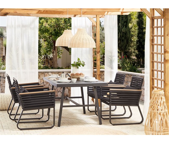 Beliani Silla de jardín CANETTO Negro