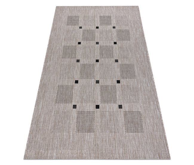 Alfombra de cuerda sisal FLOORLUX 20079 Cuadrícula 240x330 Gris