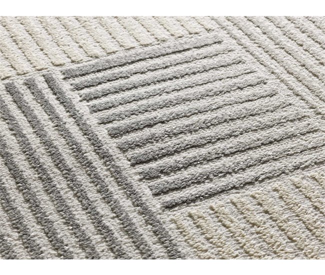 Alfombra geométrica con relieve BARESA - ATTICGO 160x230 Gris