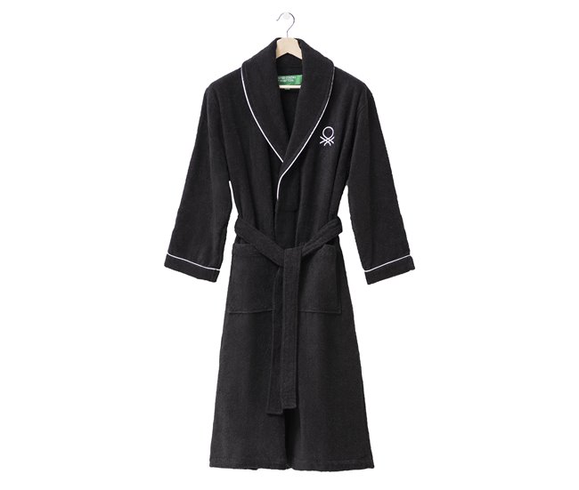Albornoz benetton 360 gsm 100% algodón Negro