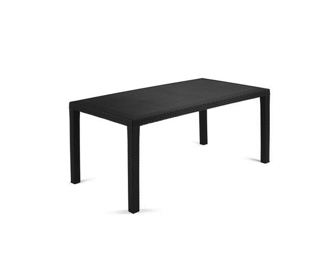 Conjunto Jardín Exterior - 4 sillas MANILA y 1 mesa alta RODAS Negro/ Gris