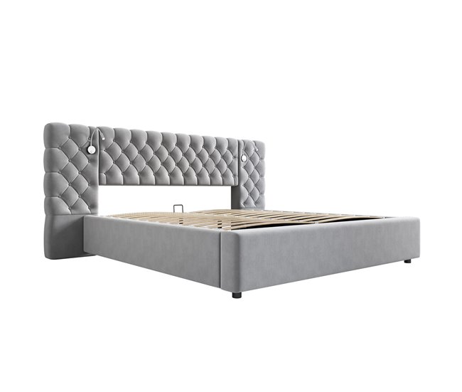 Camas de matrimonio 245x200 Gris