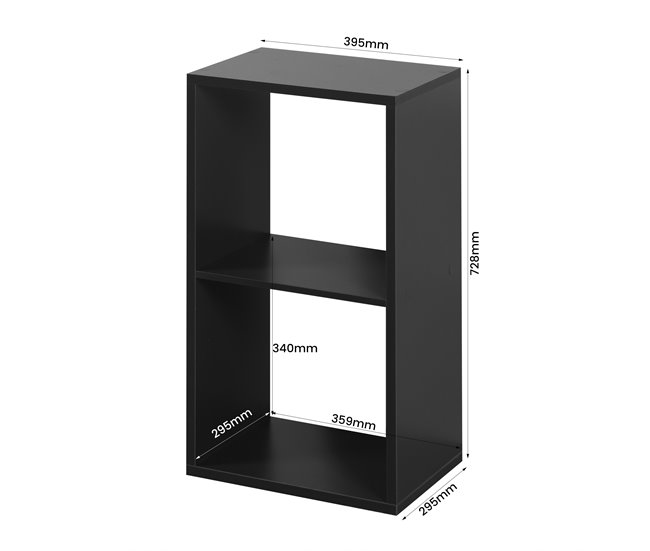 Estantería CUBOX 2 huecos Negro