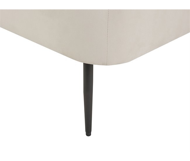Beliani Chaise longue derecho Terciopelo ARCEY Blanco/ Beige
